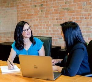 Two woman in a meeting