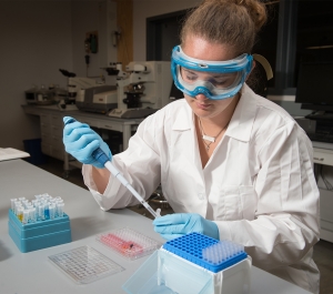 Student in the Chemistry lab